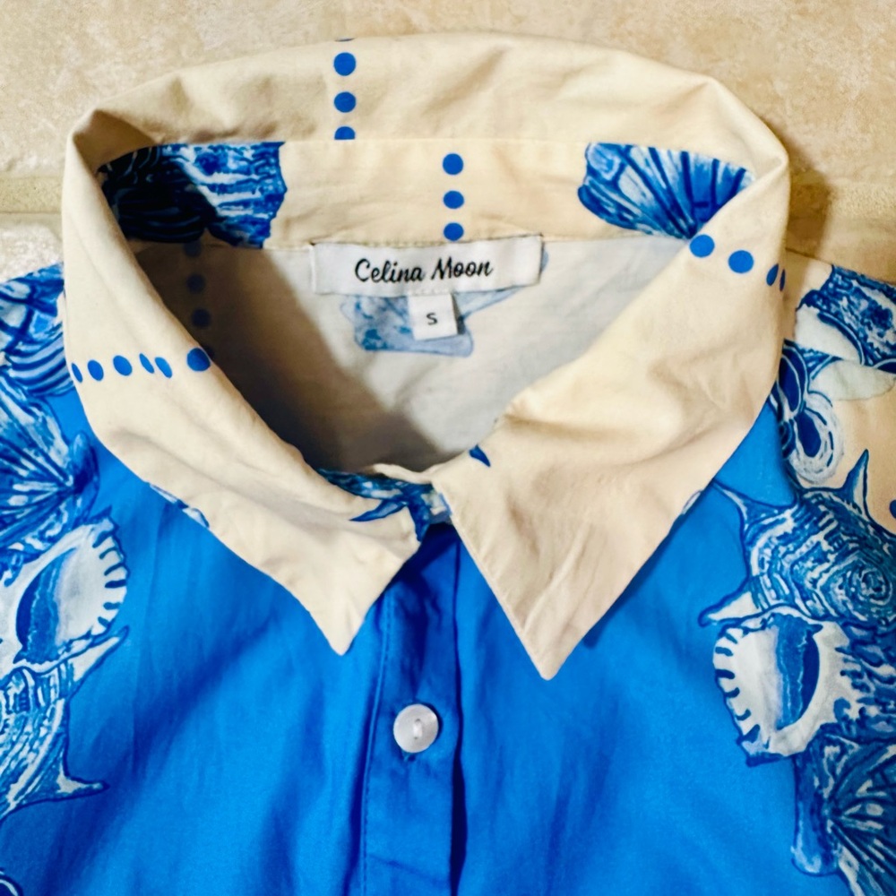 Tuckernuck’s CELINA MOON Seashell Dress S Midi Beach Resort Luxury Vacation - Picture 9 of 13